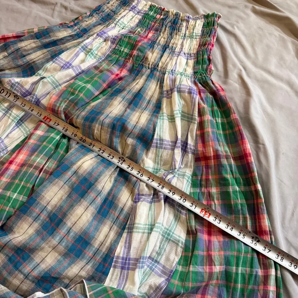 Oli & Hali Plaid Convertible Maxi Skirt Tube Dress Women's Small Pocketed - Picture 13 of 14